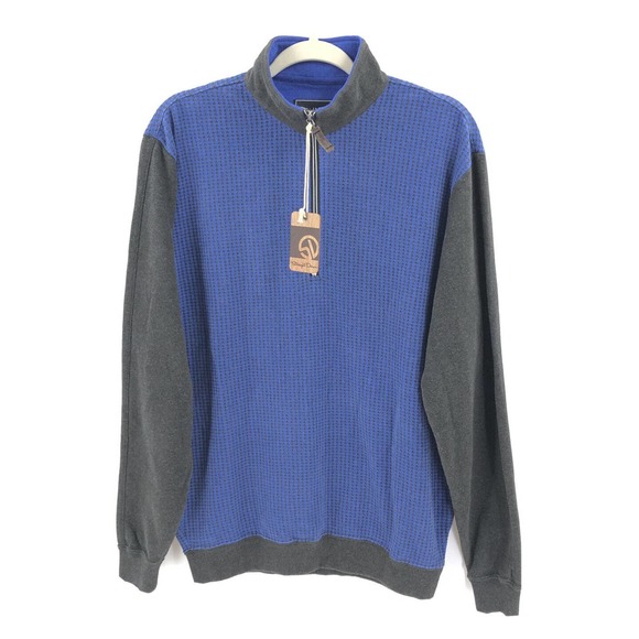 Straight Down NEW Mens Size Small Rockford Houndstooth Golf Sweater Mock Neck - Picture 1 of 7
